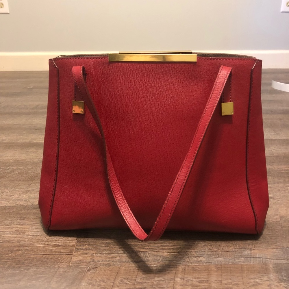 Red Leather J. Crew Purse